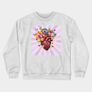 Love flowers heart Crewneck Sweatshirt